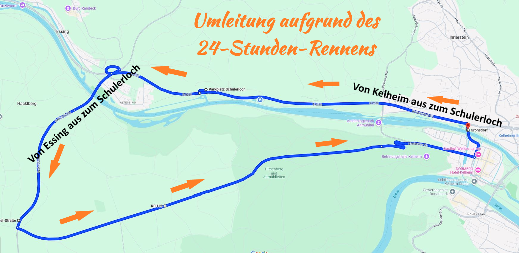 Umleitung 24 Stunden Rennen